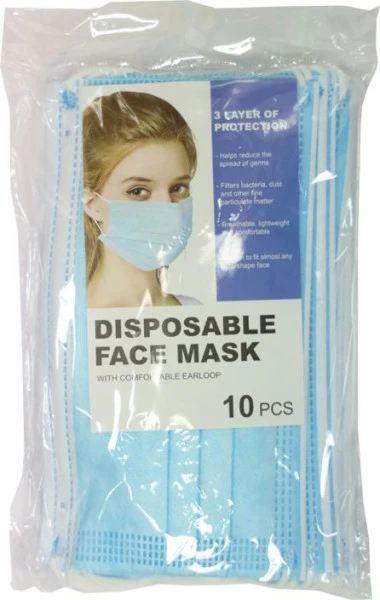 Maseczka ochronna na twarz (10 szt) (niebieski) 