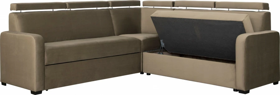 Narożnik Lazur z siedziskami 3-os. (plusz brąz)