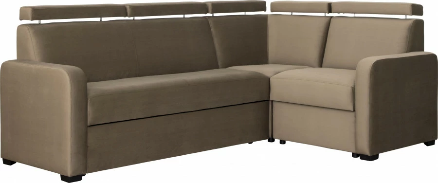 Narożnik Lazur z siedziskiem 3-os. rozkładanym i i 1-os. (plusz brąz) 