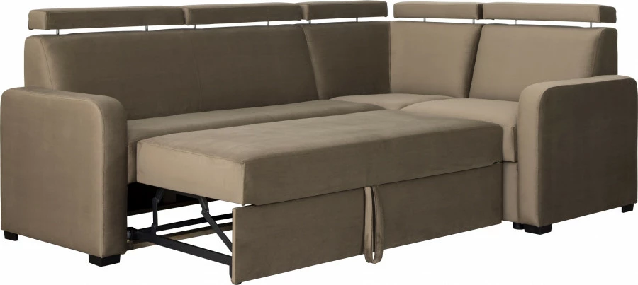 Narożnik Lazur z siedziskiem 3-os. rozkładanym i i 1-os. (plusz brąz) 