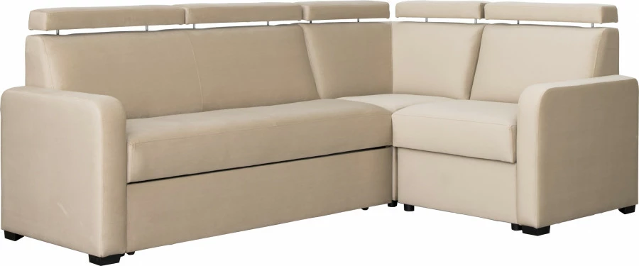 Narożnik Lazur z siedziskiem 3-os. rozkładanym i i 1-os. (plusz beż) 