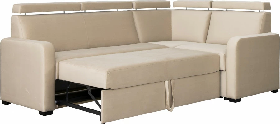 Narożnik Lazur z siedziskiem 3-os. rozkładanym i i 1-os. (plusz beż) 