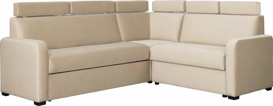 Narożnik Lazur z siedziskiem 3-os. rokładanym i 2-os. (plusz beż)