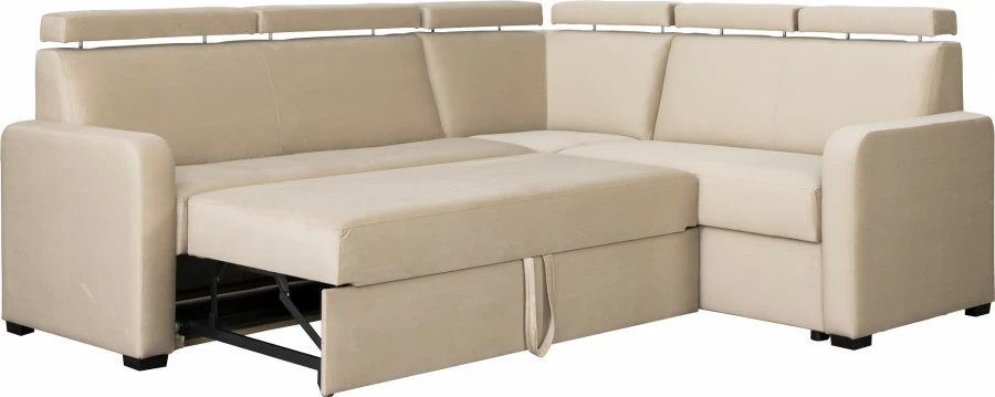 Narożnik Lazur z siedziskiem 3-os. rokładanym i 2-os. (plusz beż) 