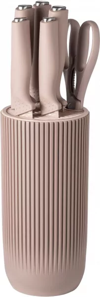 Zestaw noży w bloku Modern Kitchen 7 elem. (różowy) 