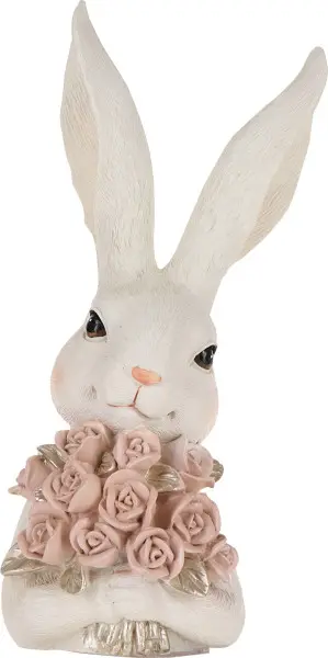 Ozdoba wielkanocna królik Pink Easter 31 (biały/różowy/złoty)