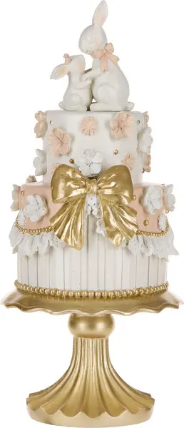 Ozdoba wielkanocna torcik Pink Easter 40 (biały/złoty/różowy)