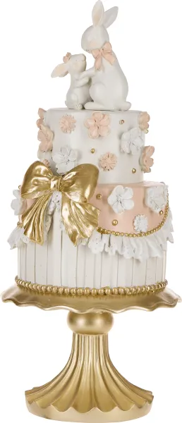Ozdoba wielkanocna torcik Pink Easter 40 (biały/złoty/różowy)