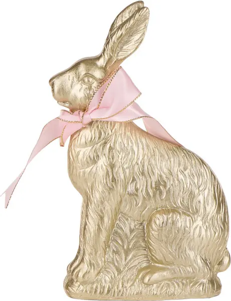 Ozdoba wielkanocna królik Pink Easter 30 19cm (złoty/różowy)