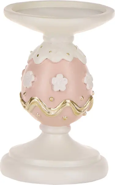 Ozdoba wielkanocna świecznik Pink Easter 37 (biały/różowo/złoty)