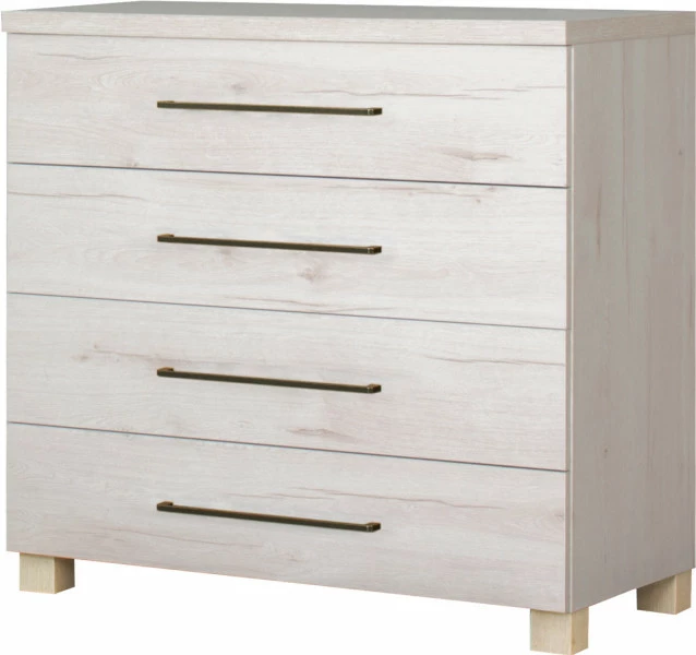 Komoda 4-szufladowa (dąb Soma perłowy) 