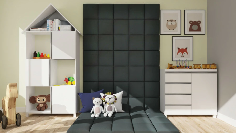 Regał z drzwiami i szufladą Aga (biały połysk)