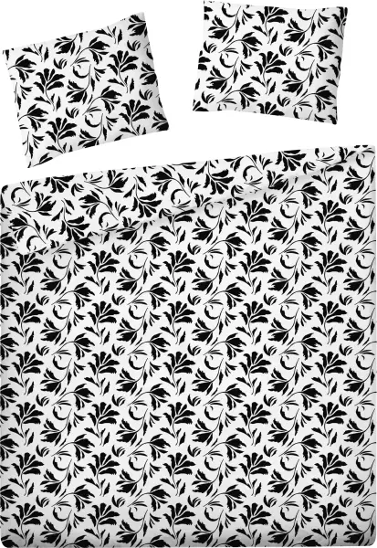 Zestaw pościeli Florina 200x220 cm (biały/czarny)