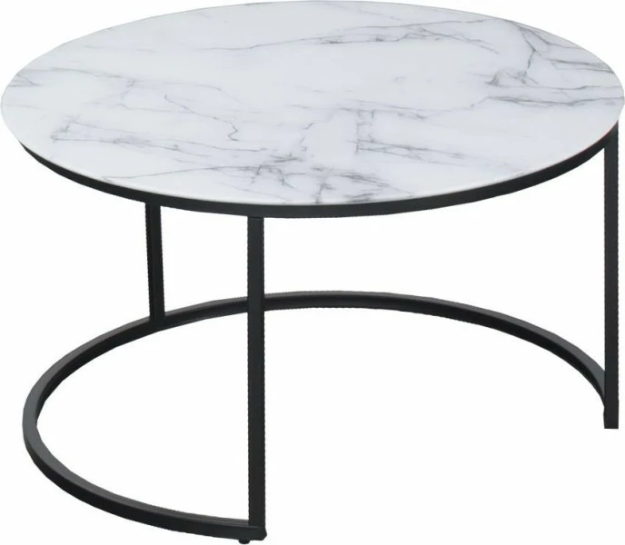 Stolik kawowy 80cm Marbi 3 (biały-marmur)