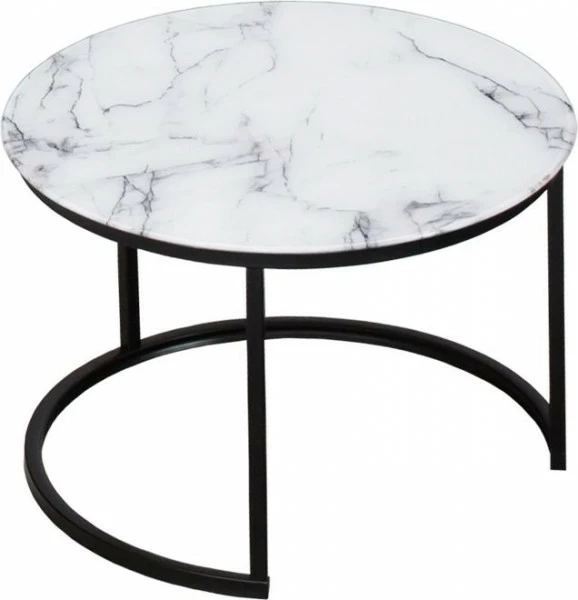 Stolik kawowy 60cm Marbi 3 (biały-marmur)