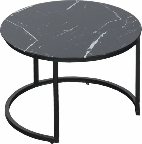 Stolik kawowy 60cm Marbi 3 (czarny-marmur)