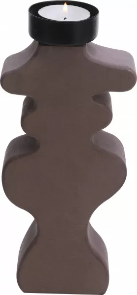 Świecznik drewniany na t-light duży Etna 47 (brązowy) 