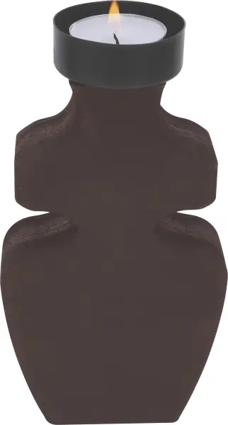 Świecznik drewniany na t-light mały Etna 47 (brązowy)