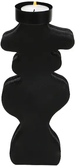 Świecznik drewniany na t-light duży Etna 47 (czarny)