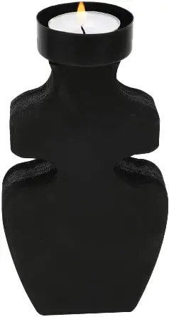 Świecznik drewniany na t-light mały Etna 47 (czarny)