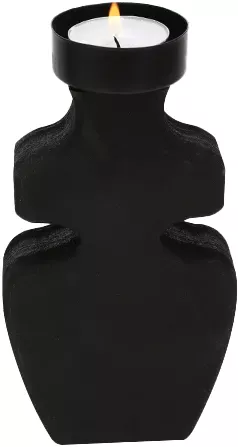 Świecznik drewniany na t-light mały Etna 47 (czarny) 