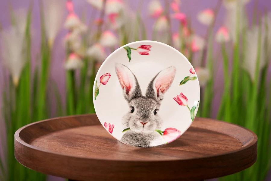 Zestaw talerzy deserowych Easter 2 elementy (biały)