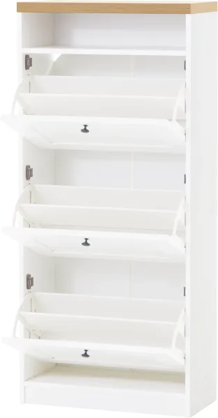 Szafka na obuwie Toskania (biały/dąb Soma ciemny) 