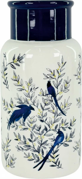 Wazon ceramiczny Pavone 43 (biały/niebieski)