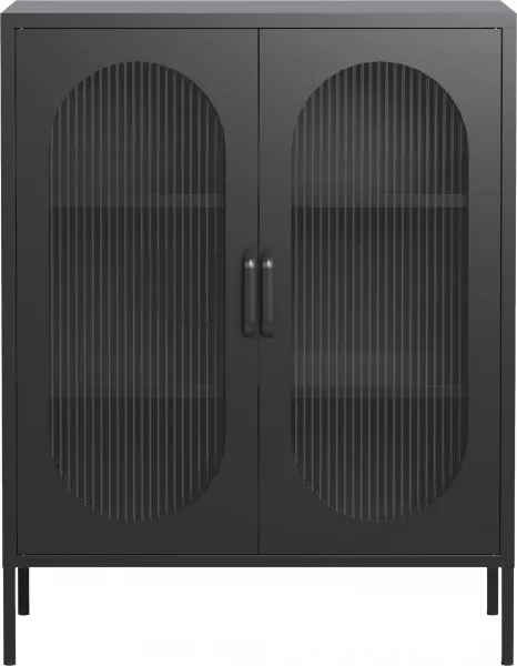 Witryna metalowa Groovi 2 drzwiowa (czarny) 