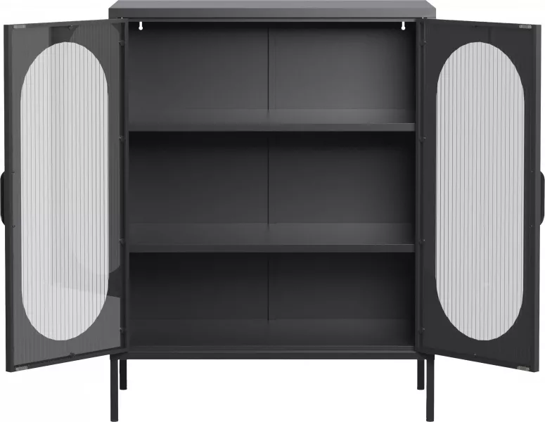 Witryna metalowa 2 drzwiowa Groovi 1 (czarny)