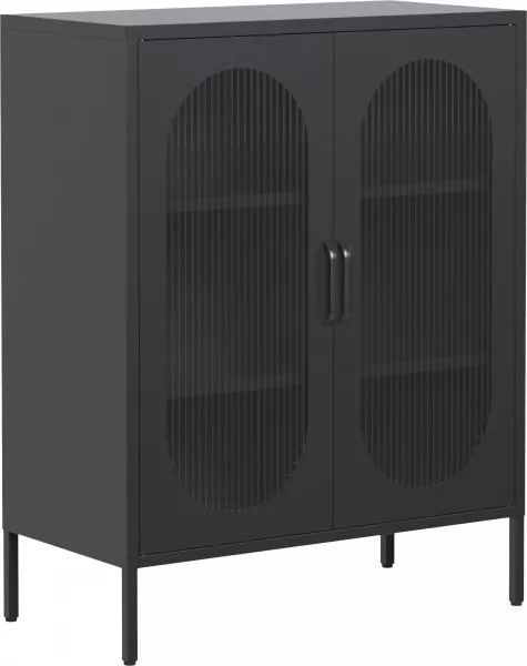 Witryna metalowa Groovi 2 drzwiowa (czarny)