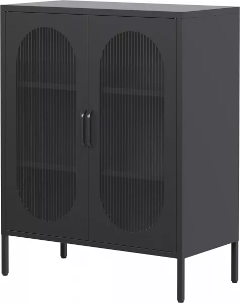 Witryna metalowa Groovi 2 drzwiowa (czarny) 
