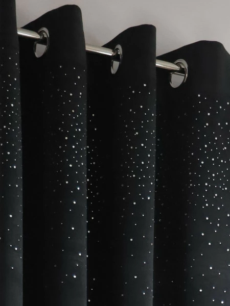 Zasłona Kosino 3 (czarny welwet/cyrkonie)