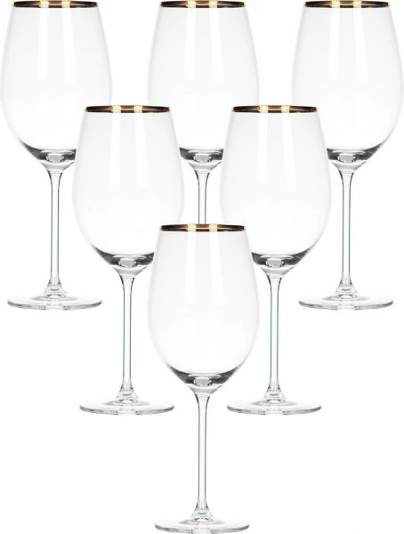Zestaw kieliszków do wina (6szt.) Avangarda 4 (zdobione złotem) 