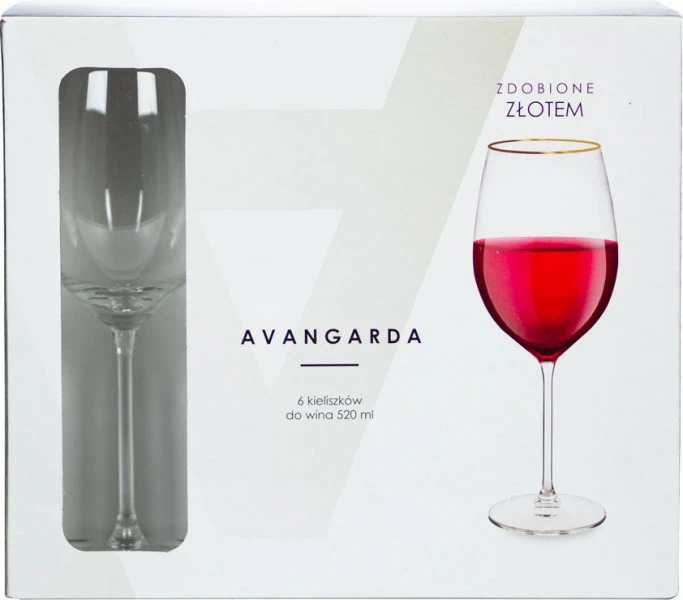 Zestaw kieliszków do wina (6szt.) Avangarda 4 (zdobione złotem)