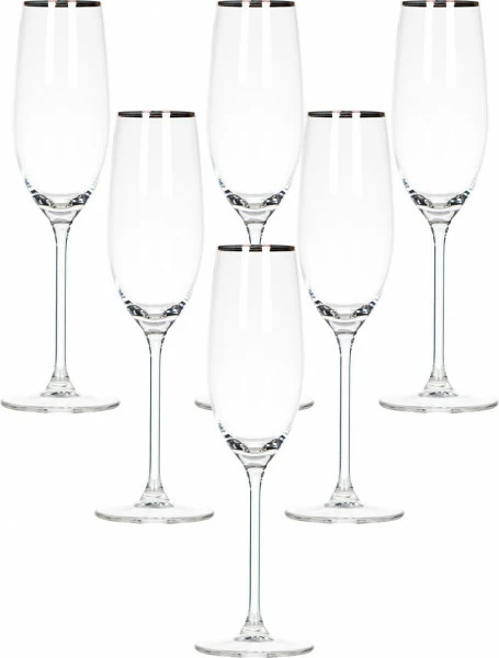 Zestaw kieliszków do szampana (6szt.) Avangarda 5 (zdobione złotem) 