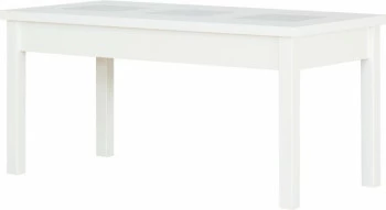 Stolik prostokątny ze szkłem (biały)