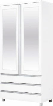 Szafa 2 drzwiowa z lustrami Aga (biały połysk)
