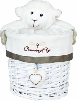 Kosz wiklinowy 4 z misiem (mały okrągły) 