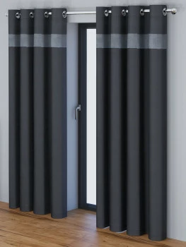 Zasłona Kosino 1 (czarny/ekoskóra perforowana) 