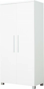 Szafa 2-drzwiowa z półkami i drążkiem Panama (biały połysk)