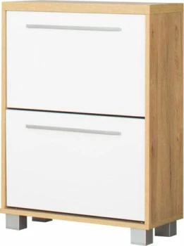 Szafka na obuwie Panama (biały połysk/dąb Soma ciemny)