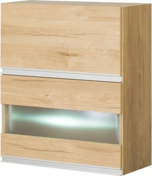 Szafka 60 górna witryna matowa LED Monia (dąb Soma ciemny)