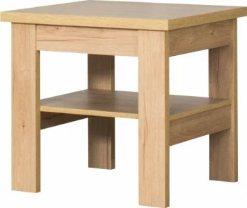 Stolik kwadratowy pełny z półką (dąb Soma ciemny) 