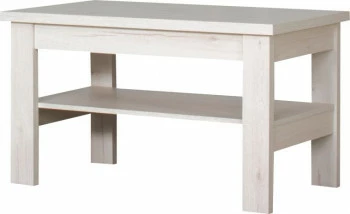 Stolik prostokątny pełny z półką (dąb Soma perłowy)