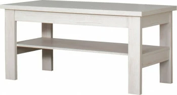 Stolik prostokątny pełny z półką (dąb Soma perłowy)