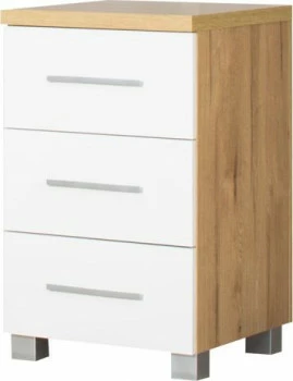 Kontener szufladowy Panama (biały połysk/dąb Soma ciemny)