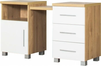 Toaletka Panama (biały połysk/ Dąb Soma ciemny) 