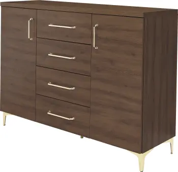 Komoda z drzwiczkami i z 4 szufladami Bari (orzech Foresta) 