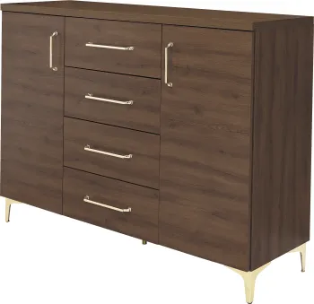 Komoda z drzwiczkami i z 4 szufladami Bari (orzech Foresta) 